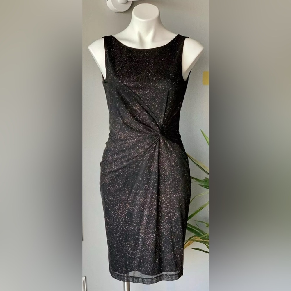 Calvin Klein Sparkly Black Twist Waist Dress